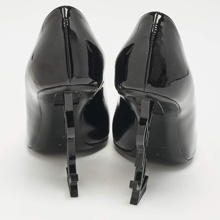 Pre Owned Saint Laurent Black Patent Leather Opyum Pumps Size 36.5