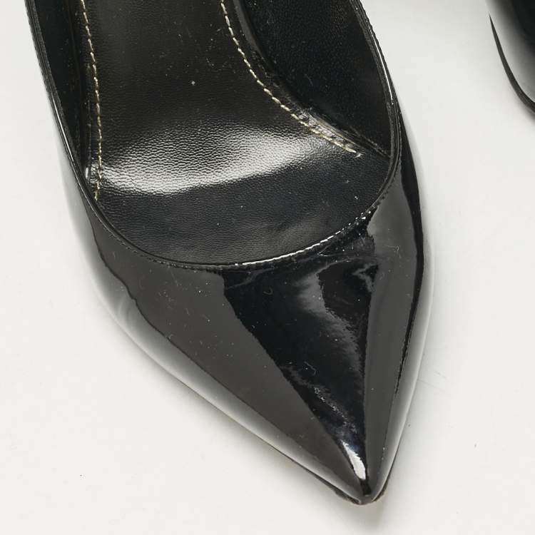 Pre Owned Saint Laurent Black Patent Leather Opyum Pumps Size 36.5