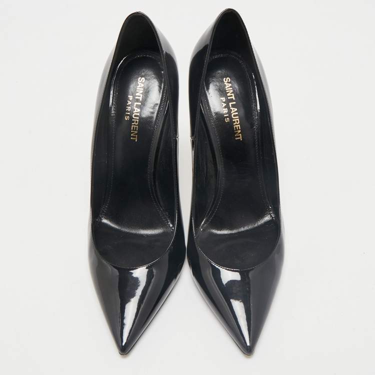 Pre Owned Saint Laurent Paris Black Patent Leather Opyum Pumps Size 39.5