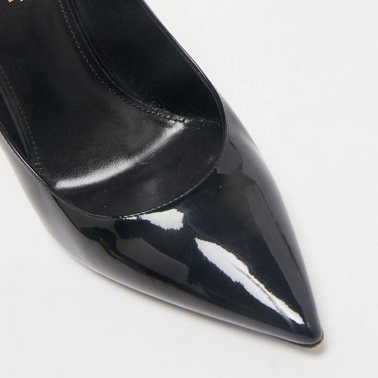 Pre Owned Saint Laurent Paris Black Patent Leather Opyum Pumps Size 39.5