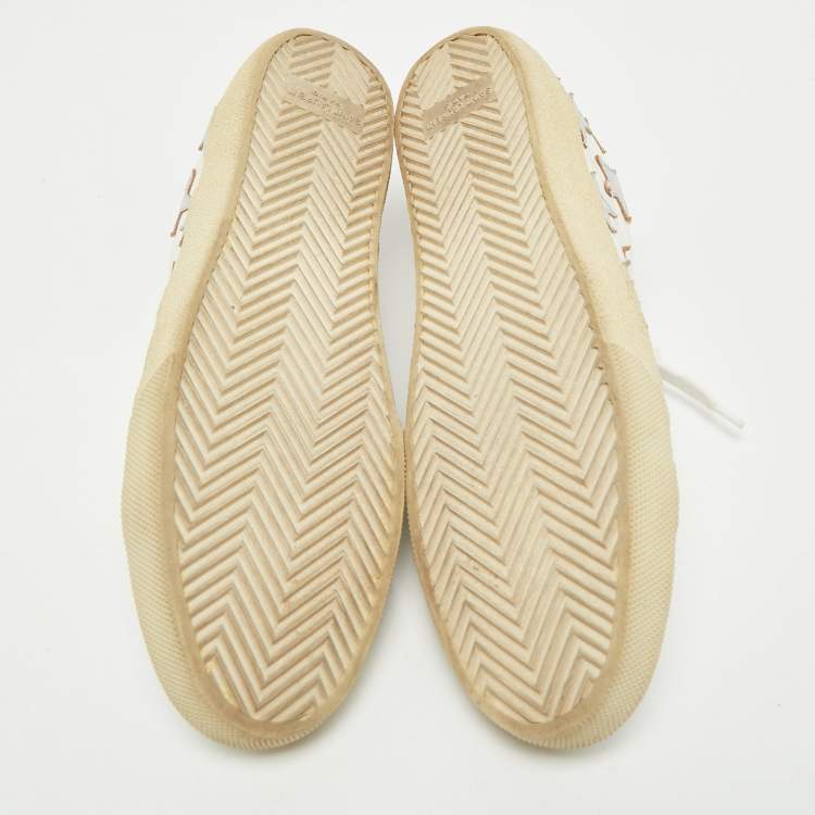 Pre Owned Saint Laurent White Leather Star Court Classic California Sneakers Size 40
