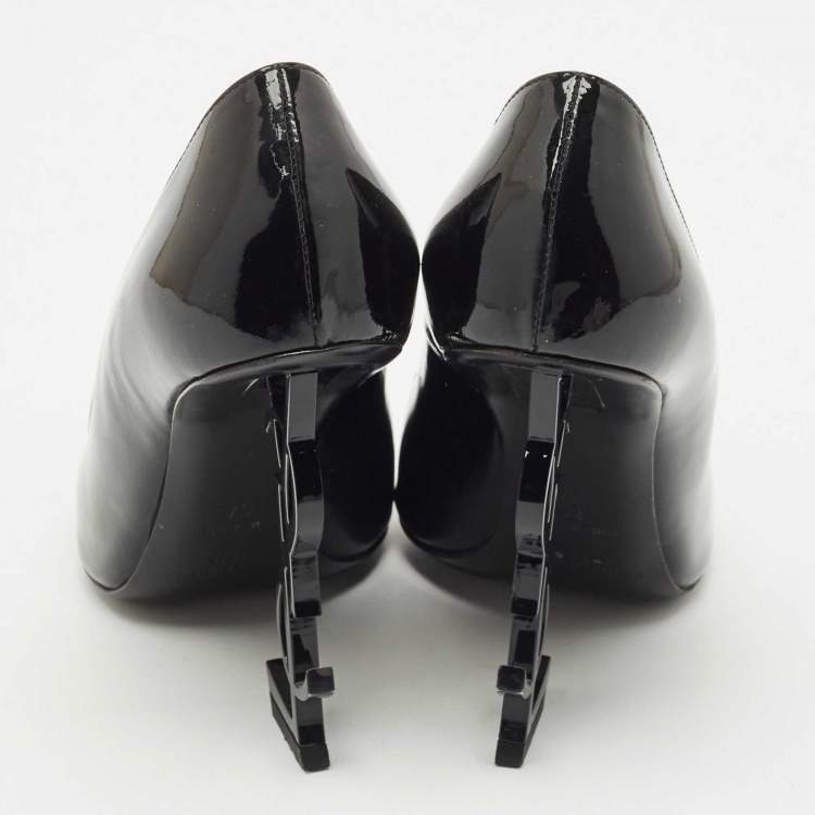 Pre Owned Saint Laurent Black Patent Leather Opyum Pumps Size 37
