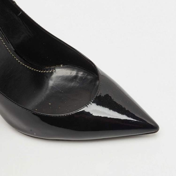 Pre Owned Saint Laurent Black Patent Leather Opyum Pumps Size 37