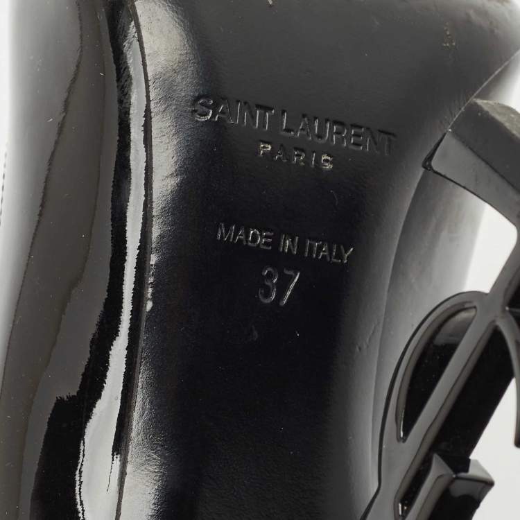 Pre Owned Saint Laurent Black Patent Leather Opyum Pumps Size 37