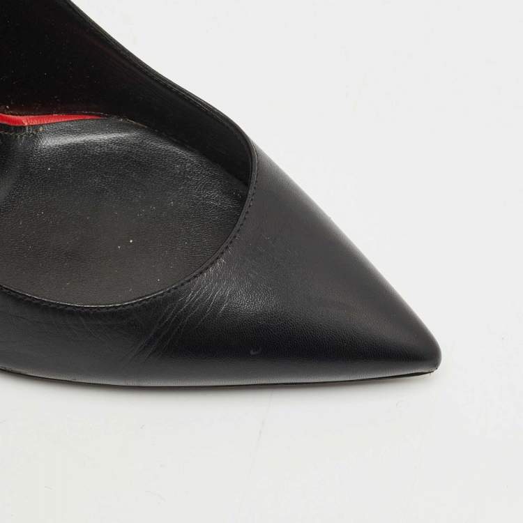 Pre Owned Saint Laurent Black Leather Anja Pointed Toe Pumps Size 39.5