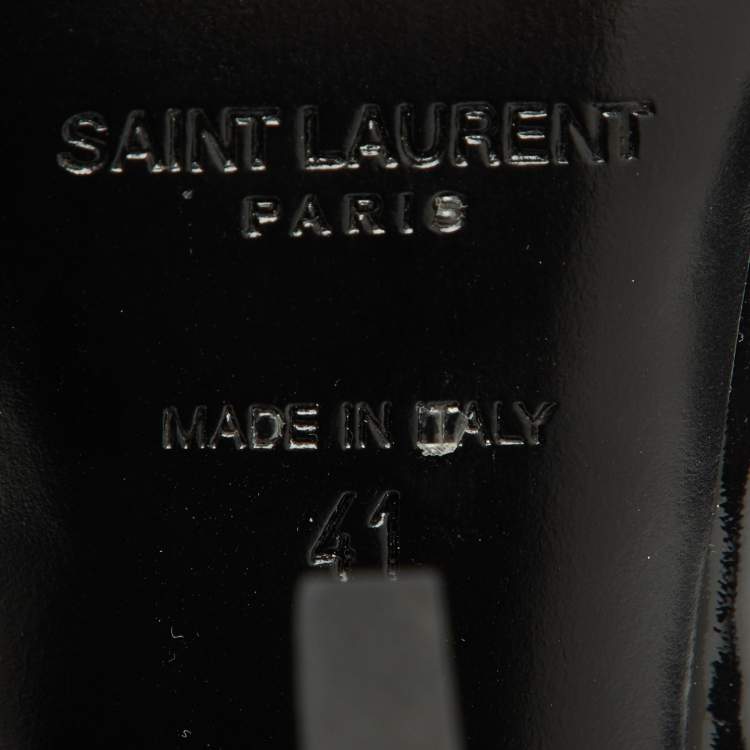 Pre Owned Saint Laurent Black Patent Leather Opyum Pointed Toe Pumps Size 41