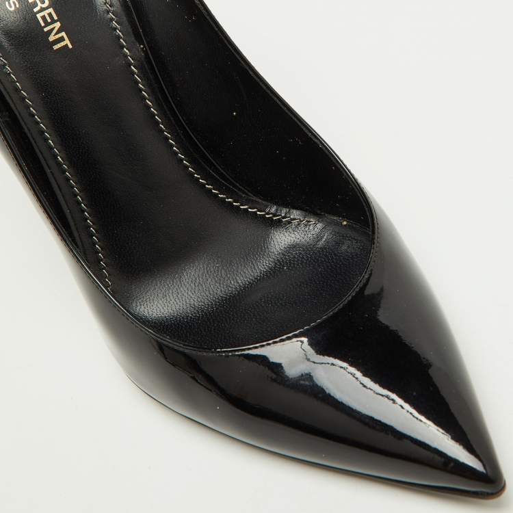 Pre Owned Saint Laurent Black Patent Leather Opyum Pointed Toe Pumps Size 41