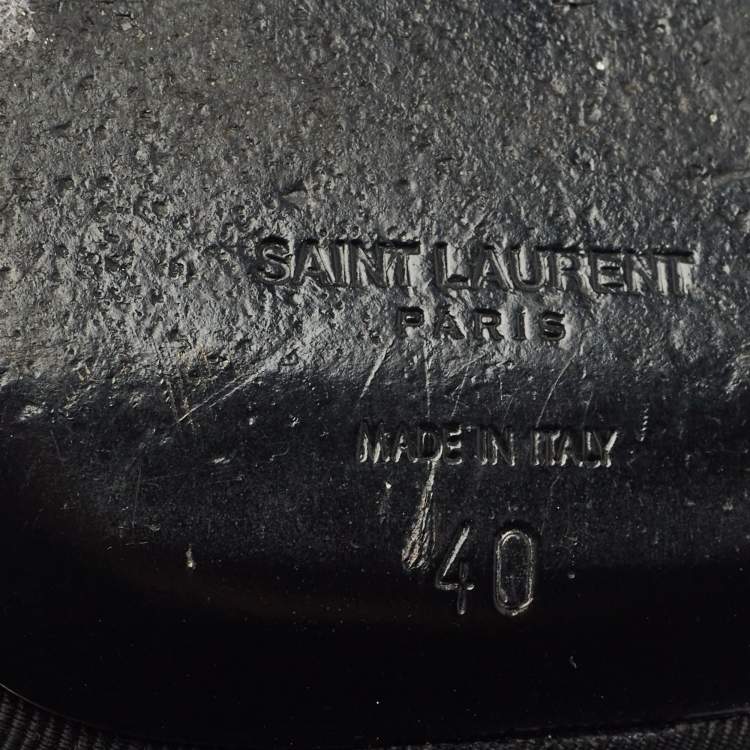 Pre Owned Saint Laurent  Black Canvas Candy Platform Sandals Size 40