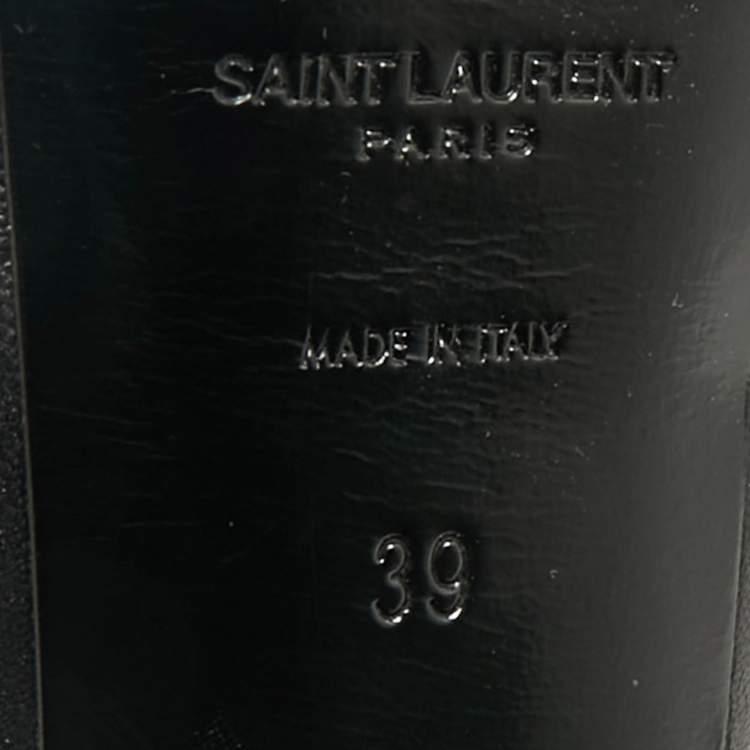 Pre Owned Saint Laurent Black Leather Janis Pointed Toe Platform Pumps Size 39