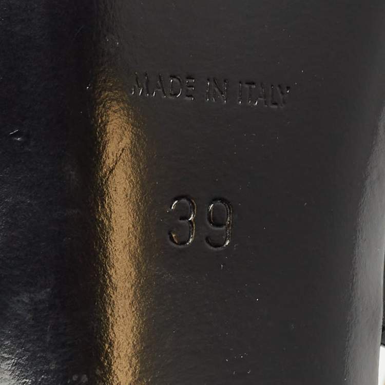 Pre Owned Saint Laurent Black Leather Lee Slingback Pumps Size 39