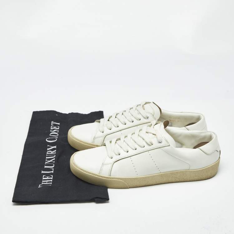 Pre Owned Saint Laurent White Leather Court Classic Sneakers Size 39