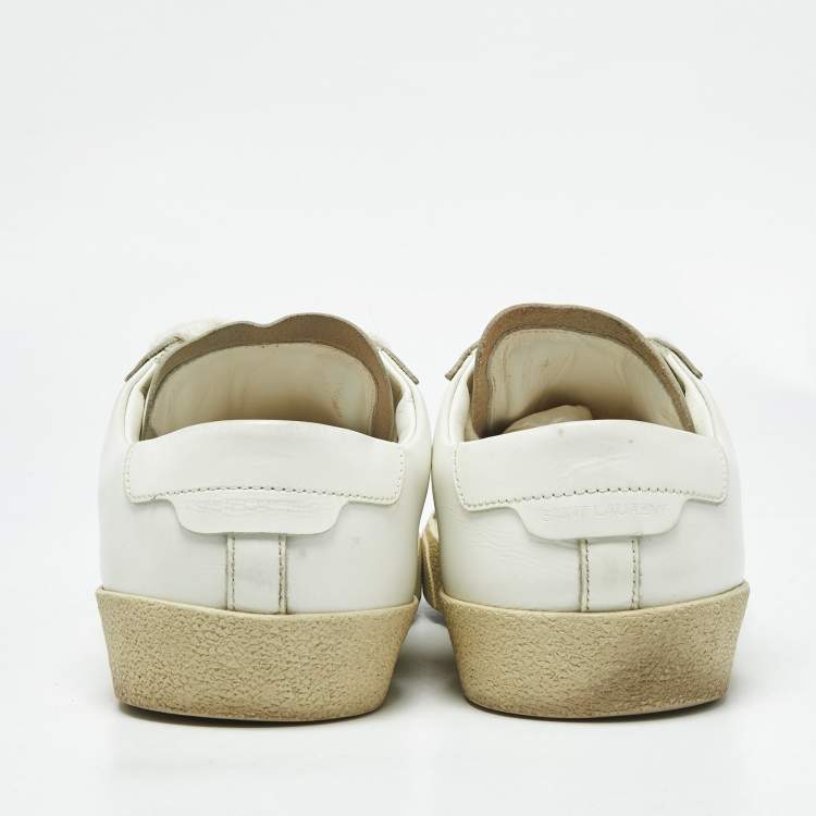 Pre Owned Saint Laurent White Leather Court Classic Sneakers Size 39