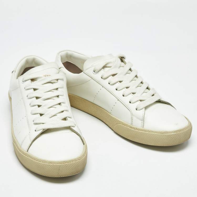 Pre Owned Saint Laurent White Leather Court Classic Sneakers Size 39