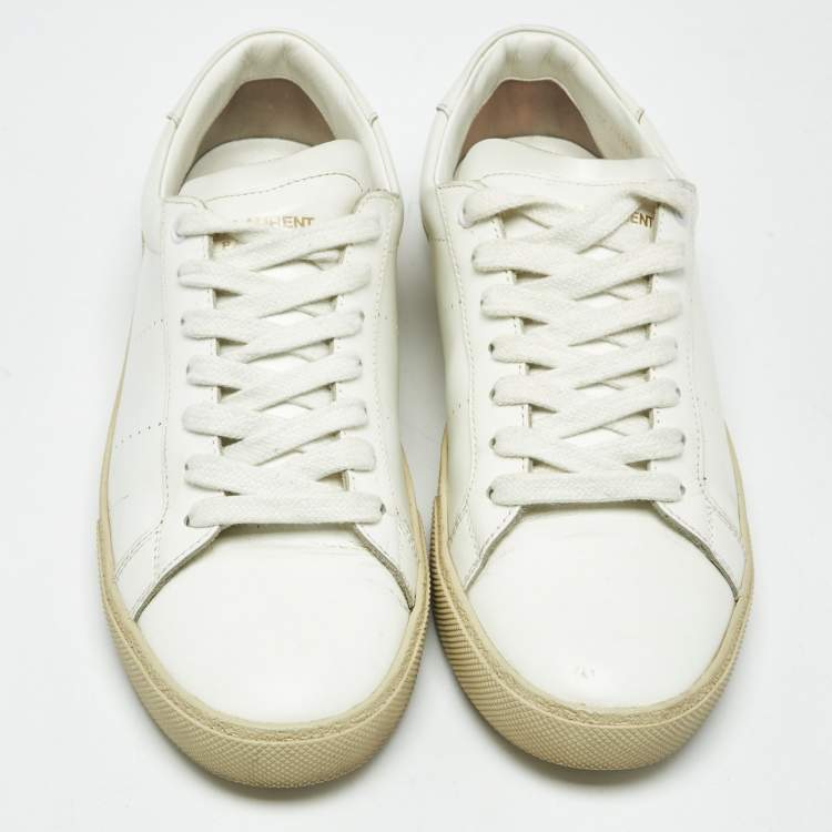 Pre Owned Saint Laurent White Leather Court Classic Sneakers Size 39