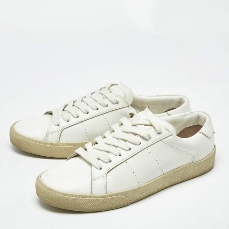 Pre Owned Saint Laurent White Leather Court Classic Sneakers Size 39