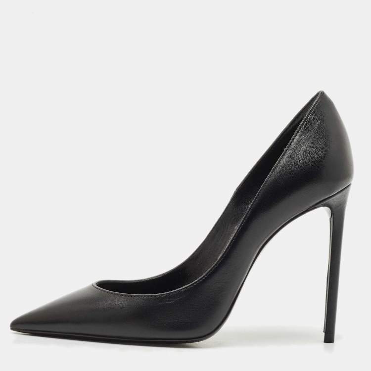 Pre Owned Saint Laurent  Black Leather Anja Pumps Size 34