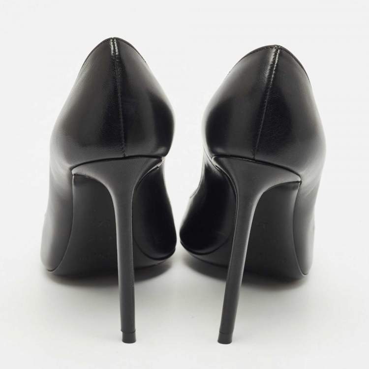 Pre Owned Saint Laurent  Black Leather Anja Pumps Size 34