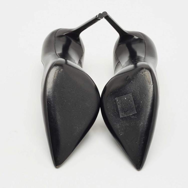 Pre Owned Saint Laurent  Black Leather Anja Pumps Size 34