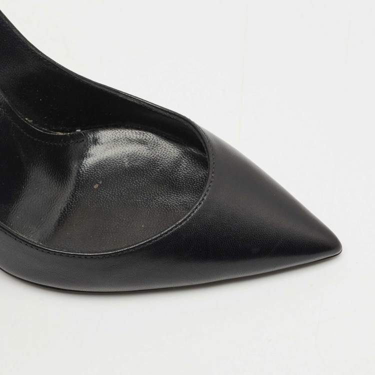 Pre Owned Saint Laurent  Black Leather Anja Pumps Size 34