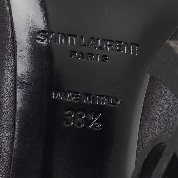 Pre Owned Saint Laurent Black Patent Leather Opyum Pumps Size 38.5