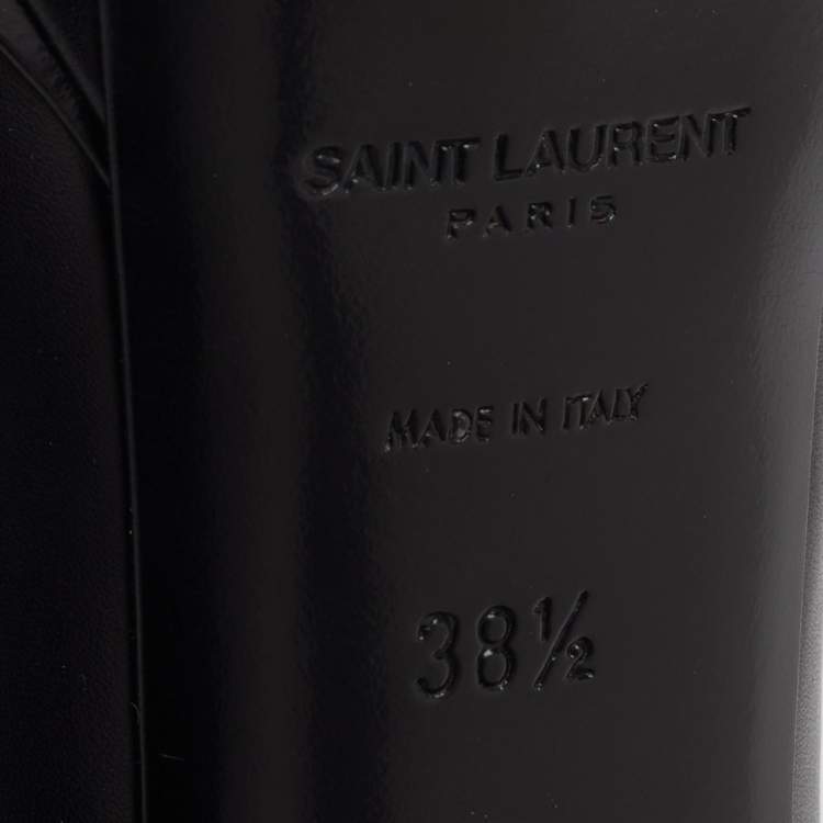 Pre Owned Saint Laurent Black Leather Janis Pumps Size 38.5