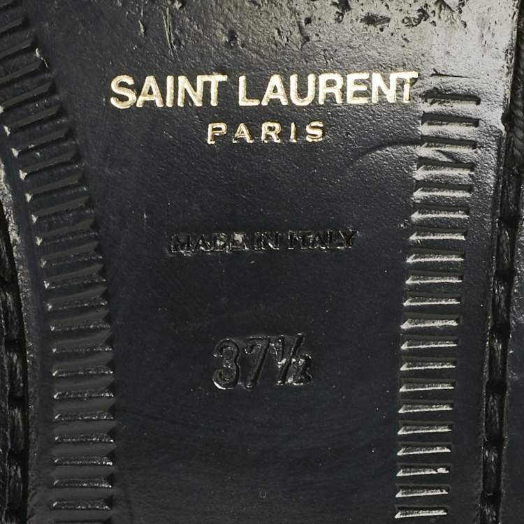 Pre Owned Saint Laurent Burgundy Leather Le Loafers Size 37.5