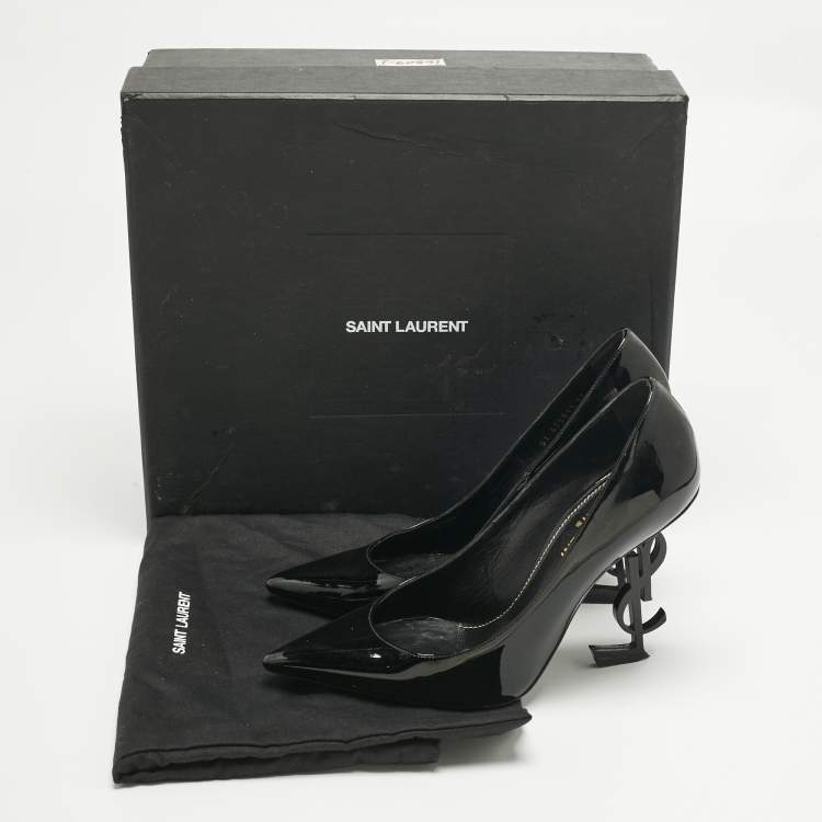 Pre Owned Saint Laurent Black Patent Leather Opyum Pumps Size 37