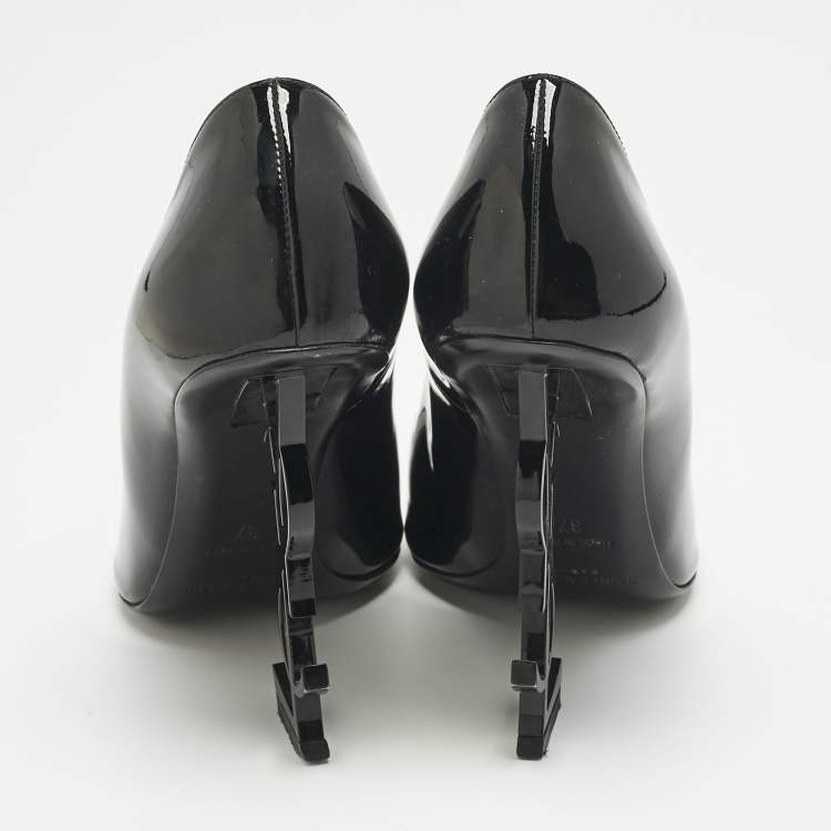 Pre Owned Saint Laurent Black Patent Leather Opyum Pumps Size 37
