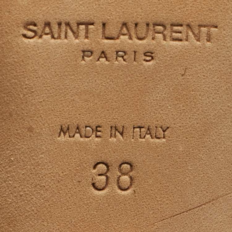 Pre Owned Saint Laurent Black Suede Knee Length Boots Size 38