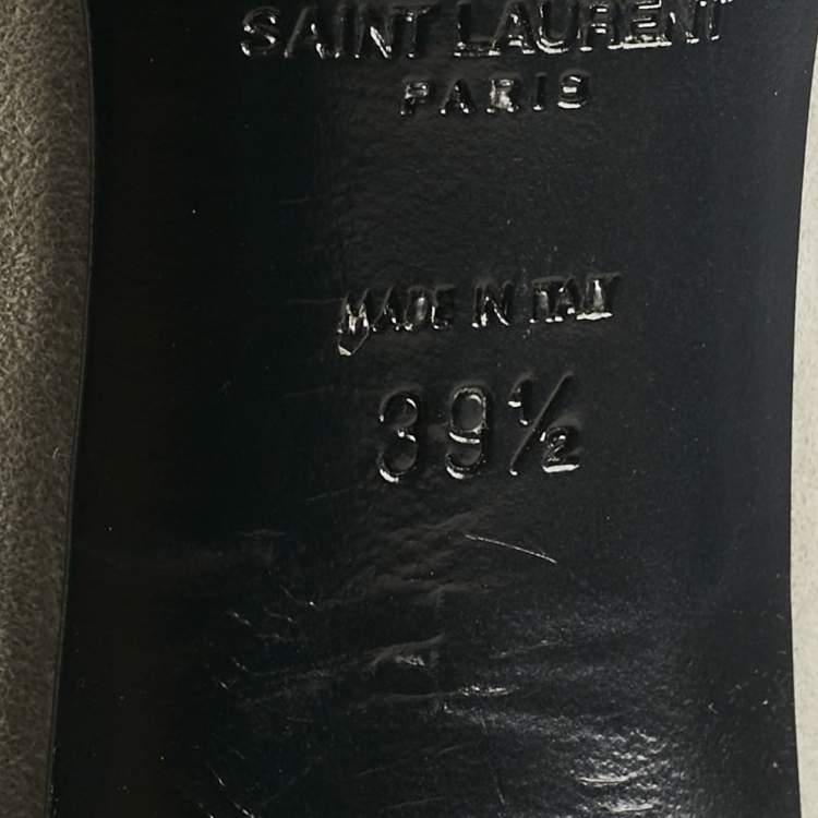 Pre Owned Saint Laurent Grey Suede Anja Pumps Size 39.5