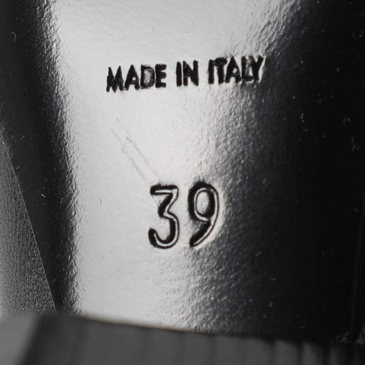 Pre Owned Saint Laurent Paris Black Leather Mid Calf Boots Size 39