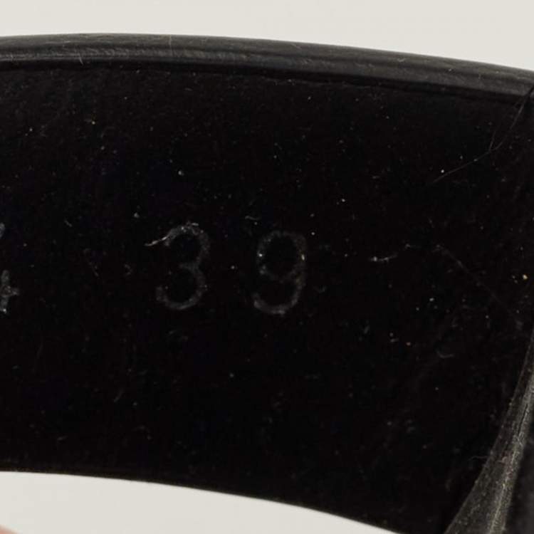 Pre Owned Saint Laurent Black Leather Tribute Espadrille Wedge Sandals Size 39