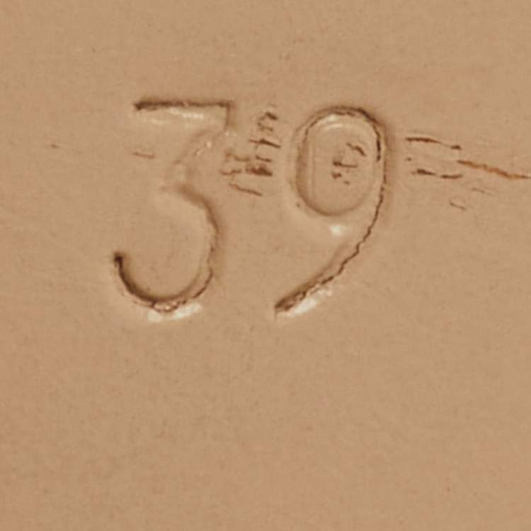 Pre Owned Saint Laurent Beige Patent Leather Tribute Platform Sandals Size 39