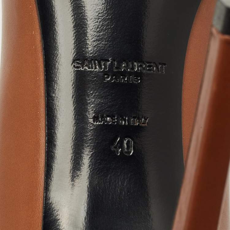 Pre Owned Saint Laurent Brown Leather Anja Pumps Size 40