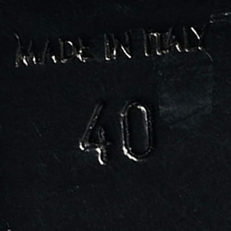 Pre Owned Saint Laurent Blue Leather Platform Slingback Pumps Size 40