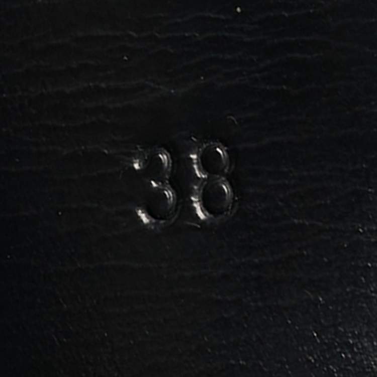 Pre Owned Saint Laurent Black Python Leather Tribute Ankle Strap Sandals Size 38