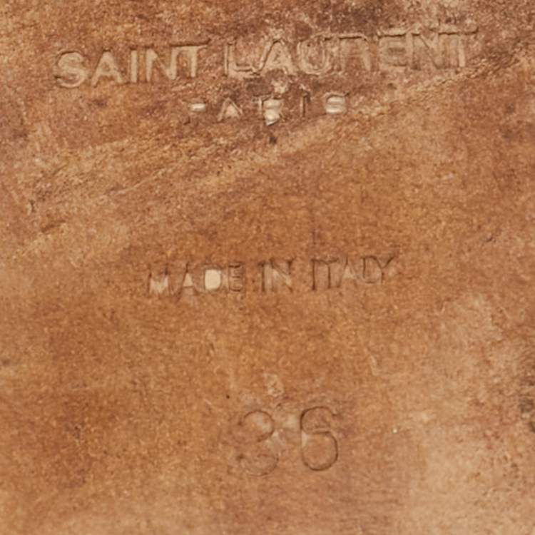 مملوكة مسبقًا Saint Laurent Tribute Size 36 Burgundy Flat Slides