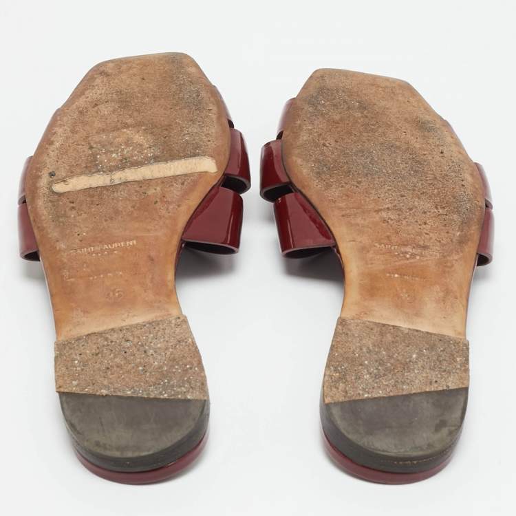 مملوكة مسبقًا Saint Laurent Tribute Size 36 Burgundy Flat Slides