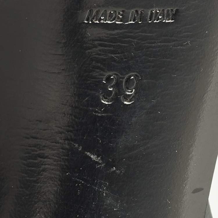 Pre Owned Saint Laurent Tribute Size 39 Black Patent Leather Platform Sandals