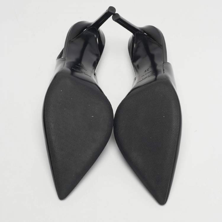 Pre Owned Saint Laurent Anja Size 39 Black Patent Leather Slimgback Pumps