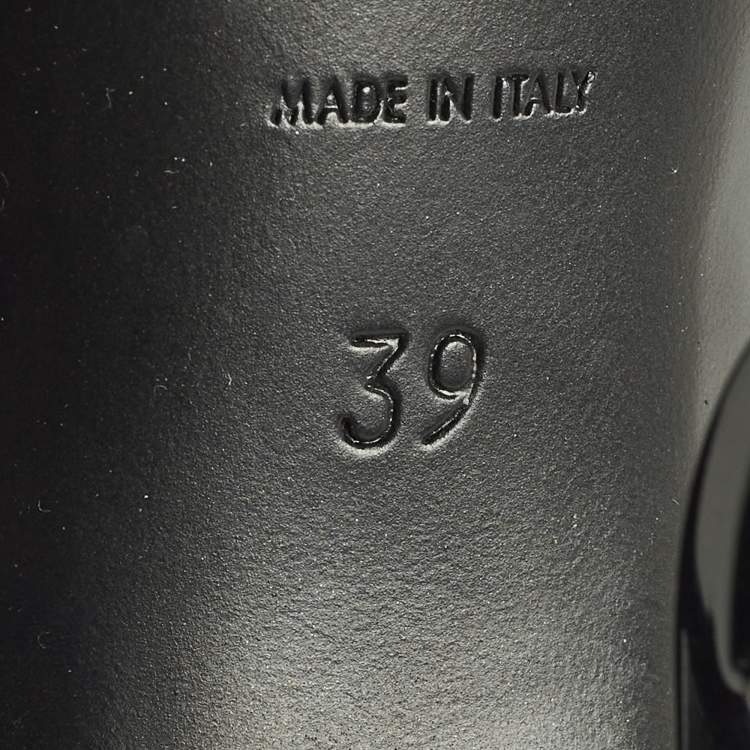 Pre Owned Saint Laurent Opyum Size 39 Black Patent Leather Ankle Strap Sandals