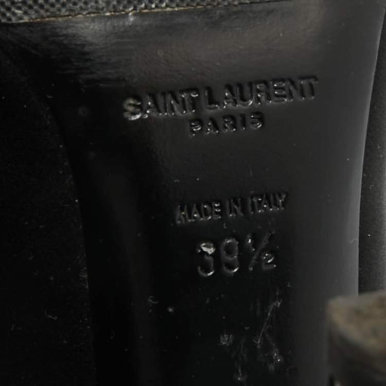 Pre Owned Saint Laurent Newton Size 39.5 Black Satin Pumps