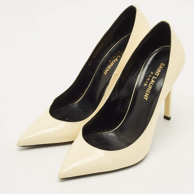 Pre Owned Saint Laurent Size 36 Cream Patent Leather Pumps