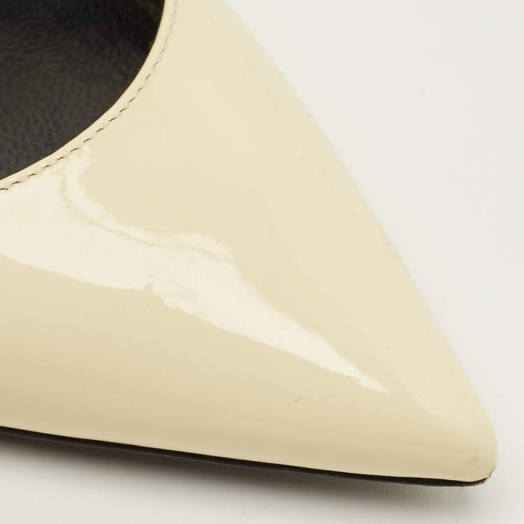 Pre Owned Saint Laurent Size 36 Cream Patent Leather Pumps