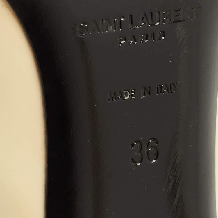 Pre Owned Saint Laurent Size 36 Cream Patent Leather Pumps