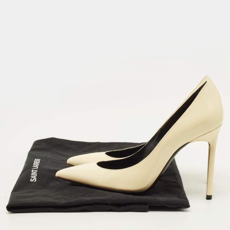 Pre Owned Saint Laurent Size 36 Cream Patent Leather Pumps