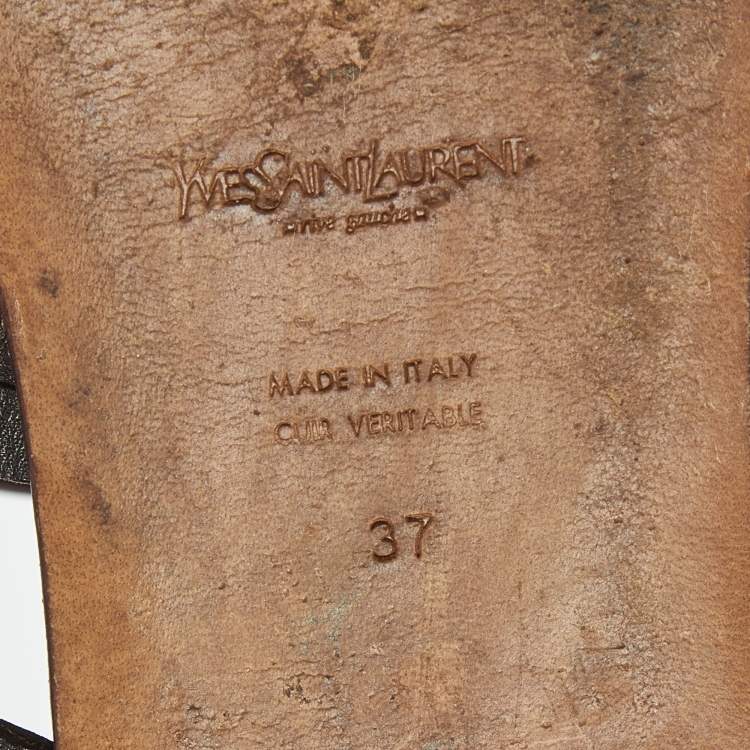 Pre Owned Saint Laurent Size 37 Brown Leather Gladiator Sandals