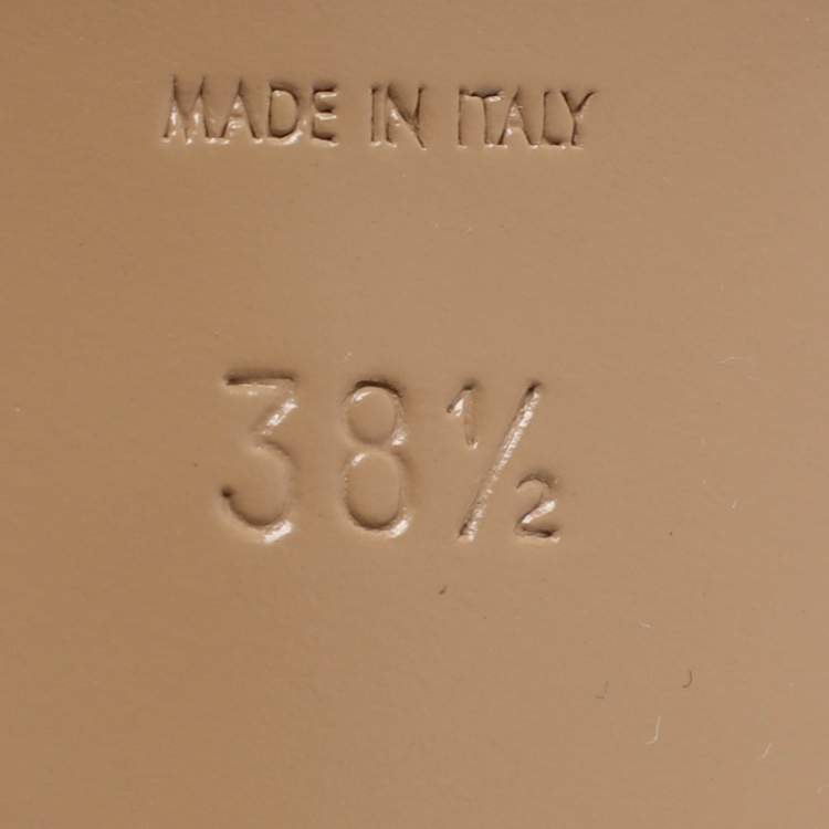 Pre Owned Saint Laurent Paris Tribute Size 38.5 Caramel Patent Leather Ankle Strap Sandals