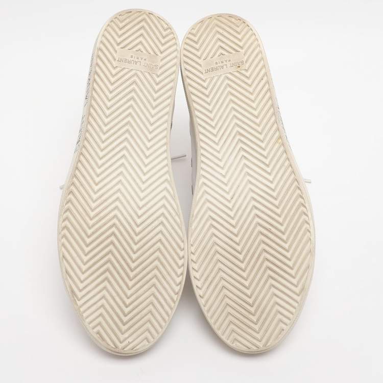 مملوكة مسبقًا Saint Laurent Malibu Size 38.5 White Canvas High Top Sneakers