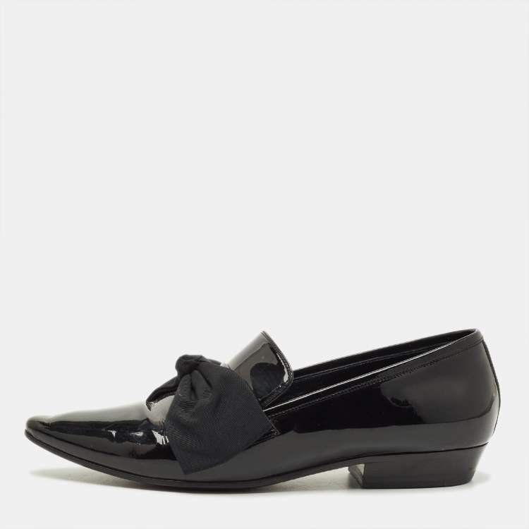 مملوكة مسبقًا Saint Laurent Deven Size 38 Black Patent Leather Loafers